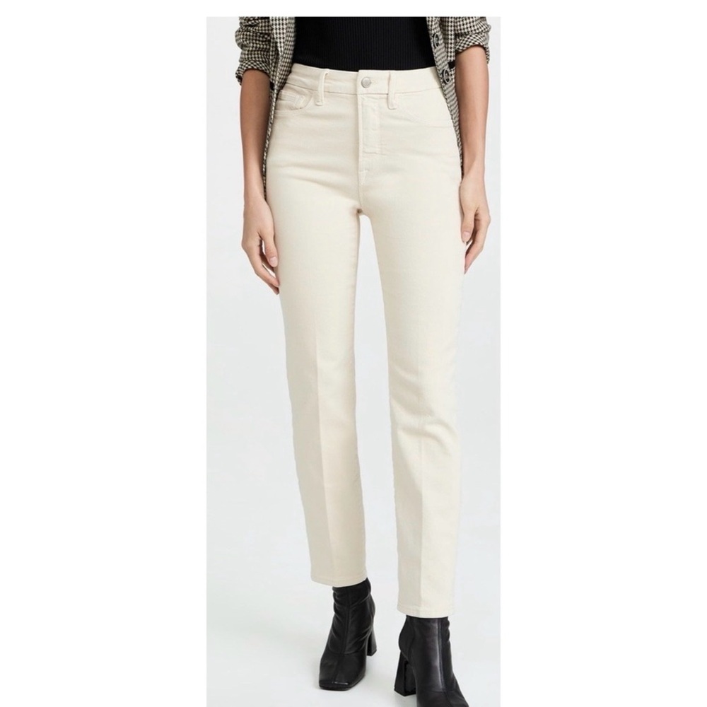 Good American straight high rise Light Cream Bone Jeans 28 women’s cigarette